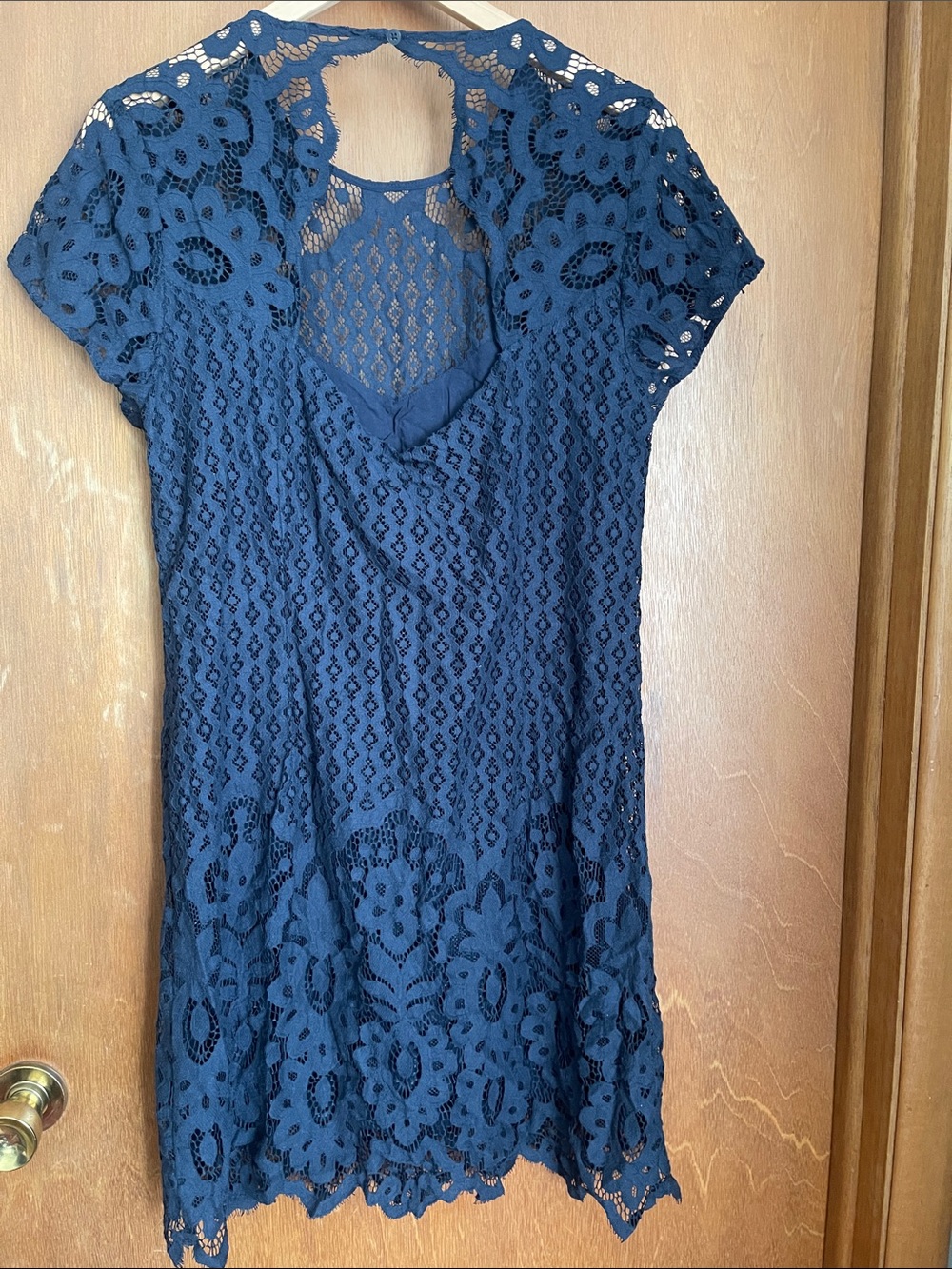 Abercrombie & Fitch Navy Blue Lace Mini Dress - Picture 2 of 3